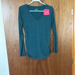 Isabel Maternity Teal Long Sleeve V Neck